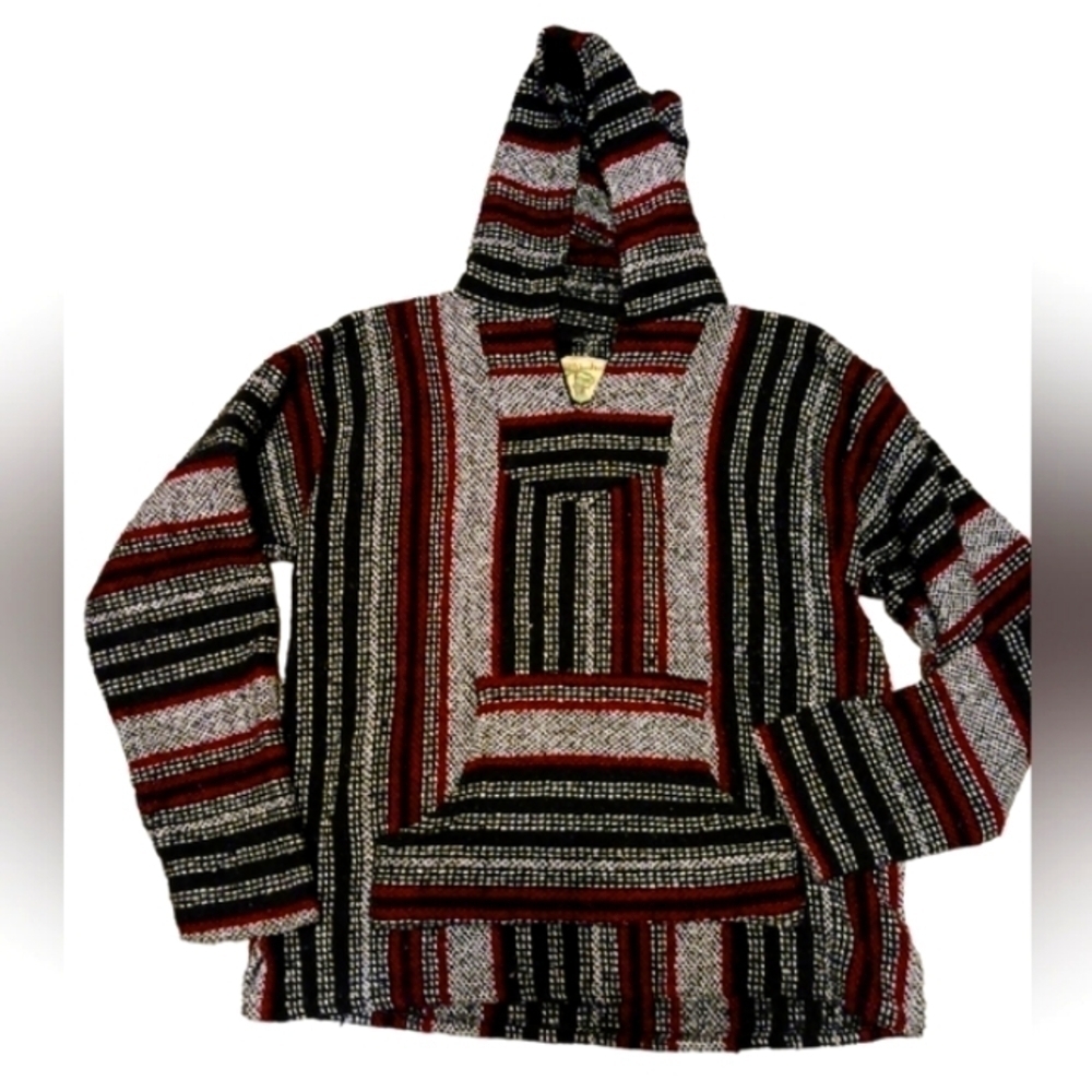 Iguana Jack Red and Black Striped Hoodie